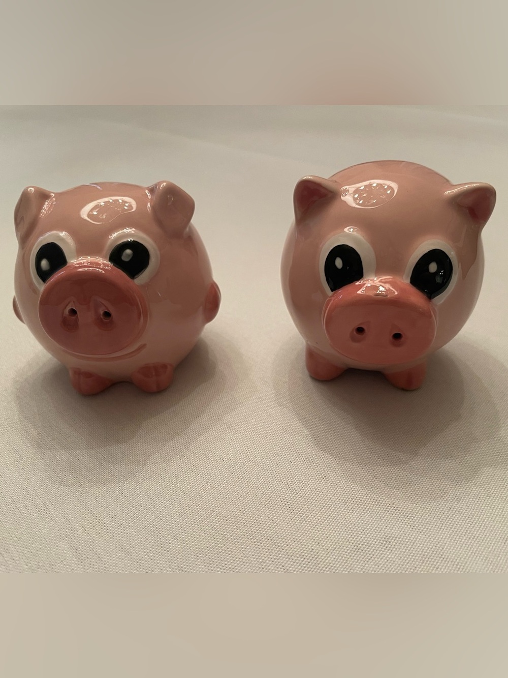 Pink Ceramic Pig Salt and Pepper Shaker Set